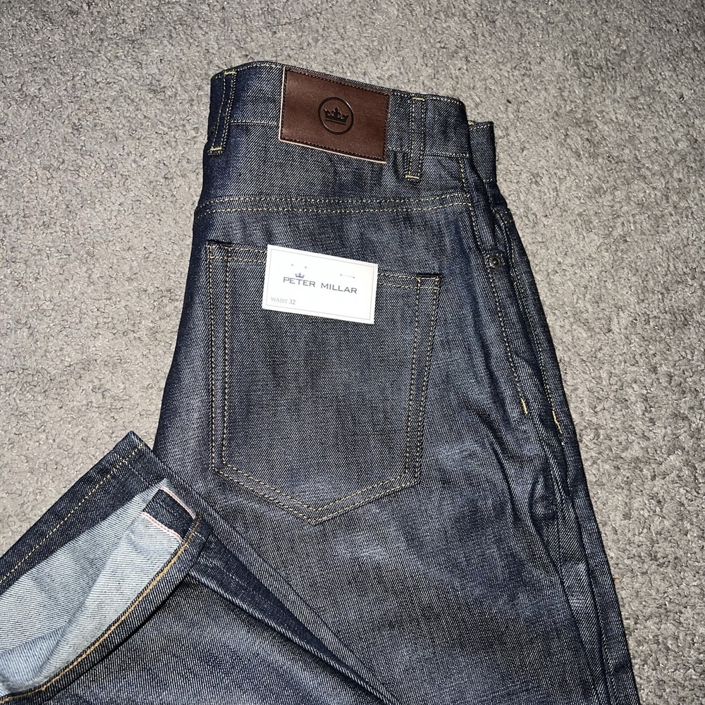 Peter Millar Pilot Mill Selvedge Denim in Indigo Blue Jeans Men's 32-32